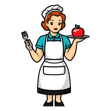 Baking lady with an apron that says miss Mac’s sticker