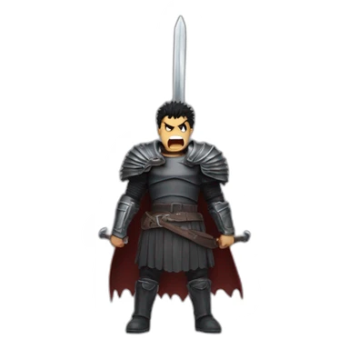 angry berserk guts with large sword sticker
