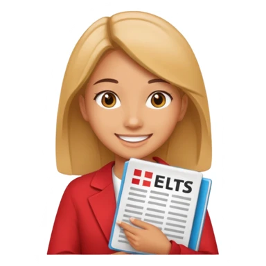 Девушка, которая в руках с результатами IELTS 7.5  sticker