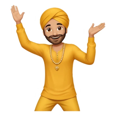 Male Punjabi is dancing on emoji emoji sticker