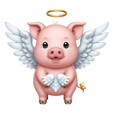 Emoji of a pig flying with angel wings sticker