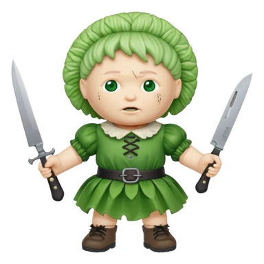 Evil cabbage patch doll with knife  sticker