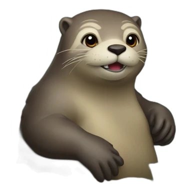 loutre sur un ogre sticker