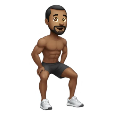 Man doing squats workout sticker