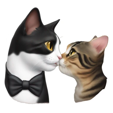 tuxedo cat kissing tabby cat sticker