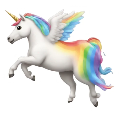 unicorn flies with rainbow sticker