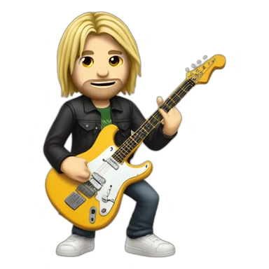 Kurt Cobain playing guitar sticker