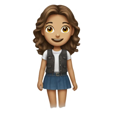 Pretty brown haired girl with braces sticker