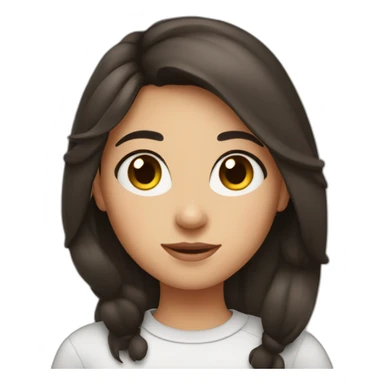 a brunette girl with a mole sticker