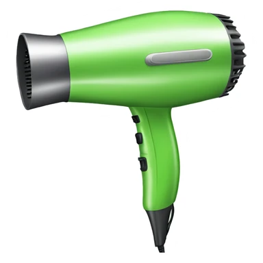 Realistic lime green hair dryer sticker