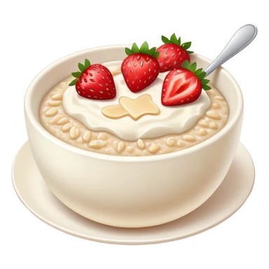 Porridge with strawberries aesthetic  sticker