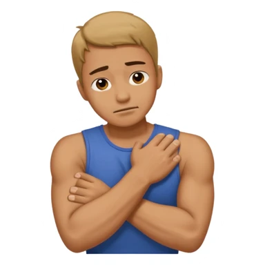 Man strangling  Himself with arms crossed over and grabbing neck tightly sticker