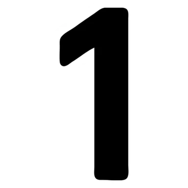 Fill the circle with orange color, keep the number 1 clear and visible, in a solid filled icon style. sticker