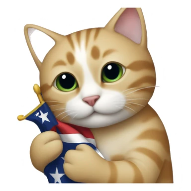 cat hugging texas flag sticker