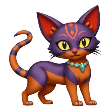 Noibat-Litten-Bastet-Fakémon-hybrid-creature (full body)  sticker