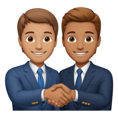 two men smiling and shaking hands sticker