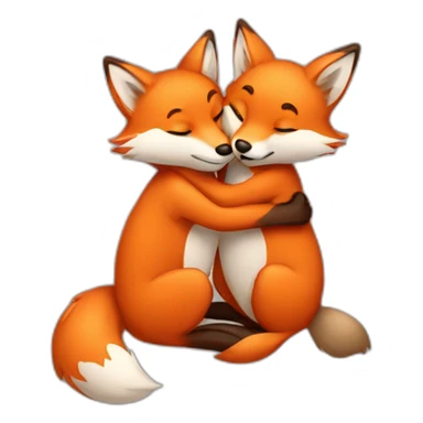 Foxes hugging sticker