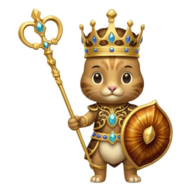 royal staff tortiose with scepter in left hand sticker