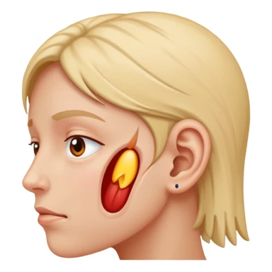 a person with ear pain sticker