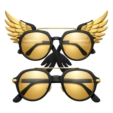 fancy hipster sunglasses with wings sticker