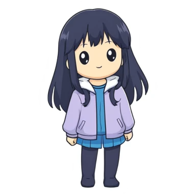 Sawako, anime girl with long black hair sticker