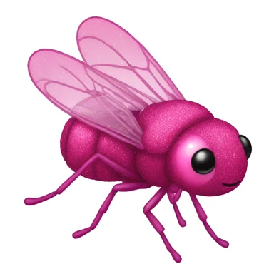 Pink glitter fly  sticker