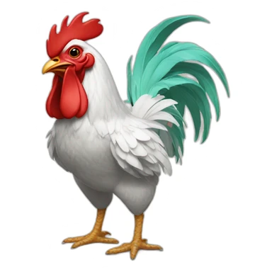 rooster with coconut head sticker