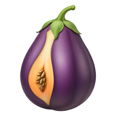 eggplant inside peach sticker