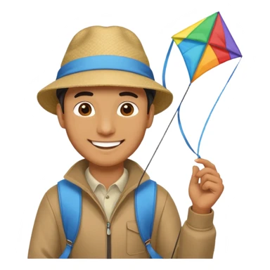 man holding kite sticker
