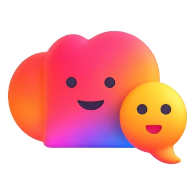 emoji representing an AI chat assistant, inspired by Siri or Gemini logo, modern techy look, glowing gradients, speech bubble or waveform element sticker