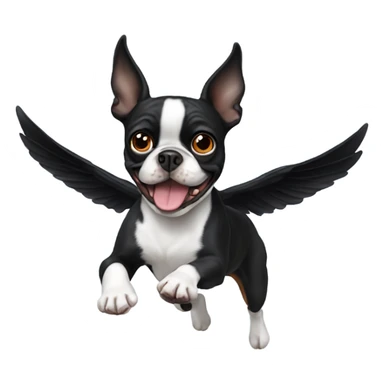 Flying Boston terrier sticker