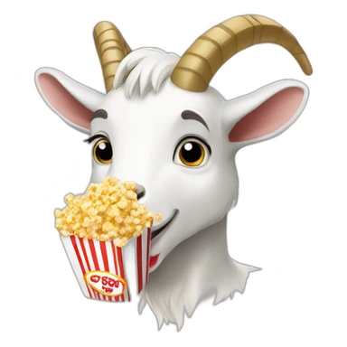 Goat eating popcorn  sticker