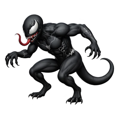 Venom crawling, no chest logo simplified style sticker