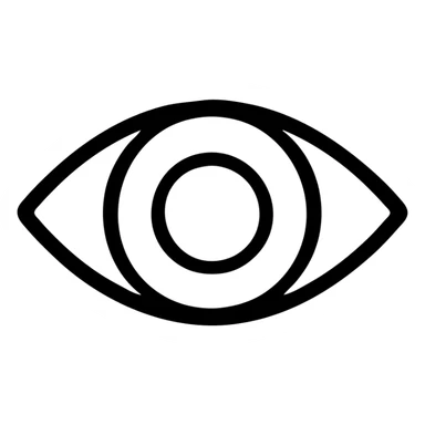 minimalist outlined eye, black lines, no fill, simple shape sticker