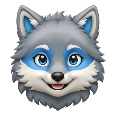 cute cartoon wolf sticker
