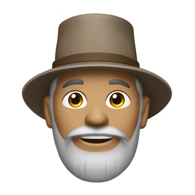 Amish man white with brown straw hat building a building with beard smiling sticker