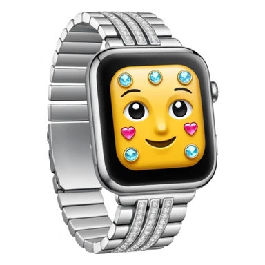 Crie um relógio de pulso prateado cravejado de diamantes brilhantes sticker