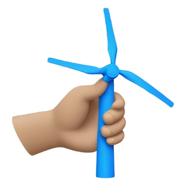 a small blue energy of wind in hand sticker