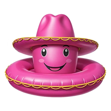 jeff koons pink spam sombrero inflatable sculpture  sticker