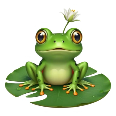 frog slipping on a lily pad with shocked expression sticker