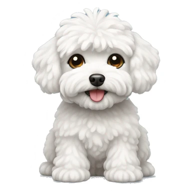 White maltipoo dog sticker