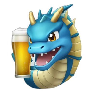 Gyarados drinking beer sticker