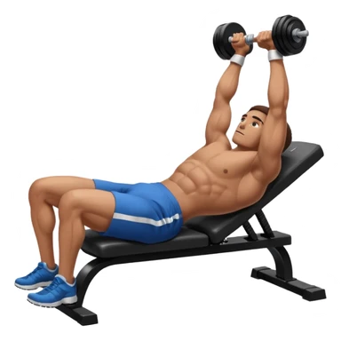 
Dumbbell press level with movement while lying down sticker