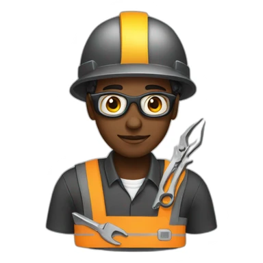 black computer engineer with tools sticker