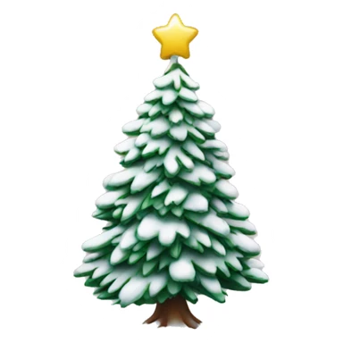 a snowy christmas tree sticker