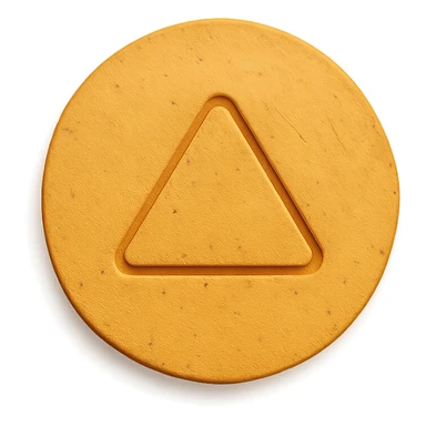 paper craft style dalgona candy with triangle shape, inspired by Squid Game sticker