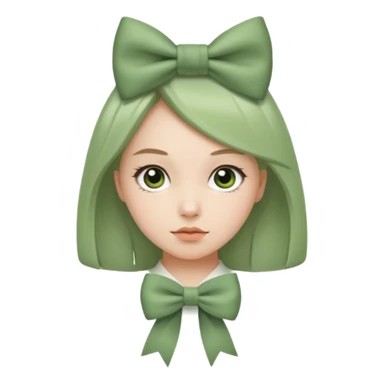 girl with sage green bow sticker