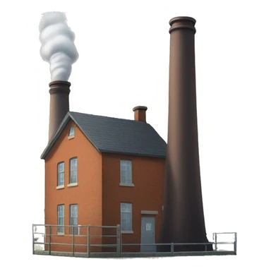 One big chimney with a small factory  sticker