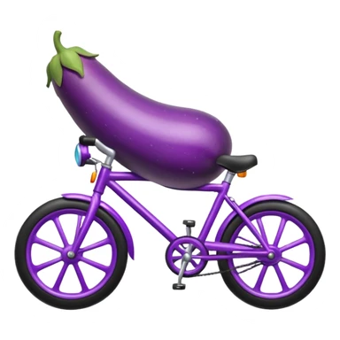 Eggplant on a bike  sticker