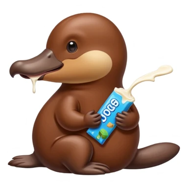 platypus eating eating chocolate sticker